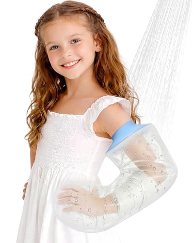 quiheat Kids Waterproof Arm Cast Covers for Shower & Bath Reusable Arm Cast Protector to Keep Cast Dry Comfortable & Durable for Daily Use After Surgery Broken Arm Wound or Bandage (Arm-M)