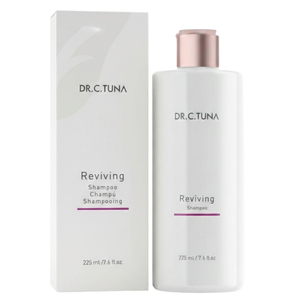 Dr. C. Tuna Reviving Shampoo, Volumizing & Strengthening Formula with Garlic Extract, Capixyl & Trichogen, Lightweight Daily Cleanse for Fresher, Shinier Hair, 7.6 fl oz