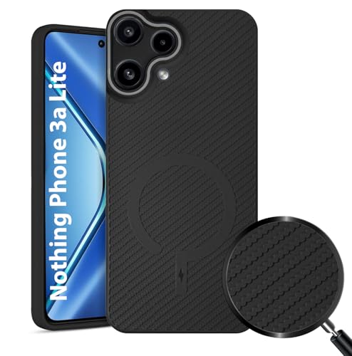 Image of LIRAMARK Rugged Carbon Fibre TPU Armor Silicone Back Cover Case for Nothing Phone 3a Lite