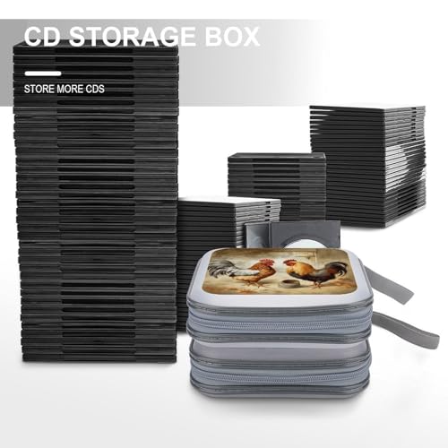 Protège-CD 40 DVD anti-rayures imprimé coq moderne pour trier ses disques à la maison - 6