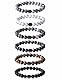 JeweBella 6 Stück 8MM Perlen Armband für Herren Naturstein Armband Tigerauge Armband Lavasteine Armbänder Set Mala Achat Yoga Elatics Armband Set Heilsteine Steine Armband für Männer