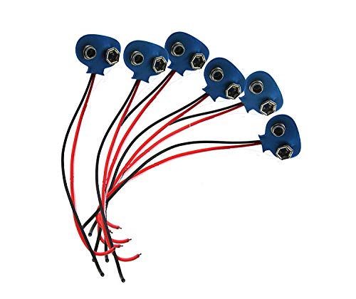 Image of 9v Battery Snap Cable, Clip Connector T Type Snapper for Power Supply Pack of (10)