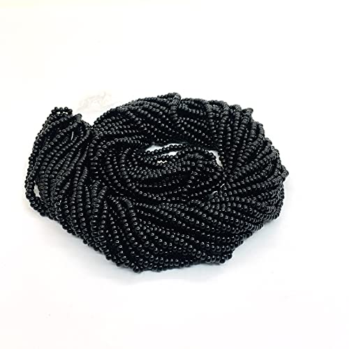 Perlin Seed Beads 2 mm Preciosa Ornela Czech 9000 Pieces CZ Glass Beads 11/0 24 on Multiple Strands (Black Opaque) - Image 2