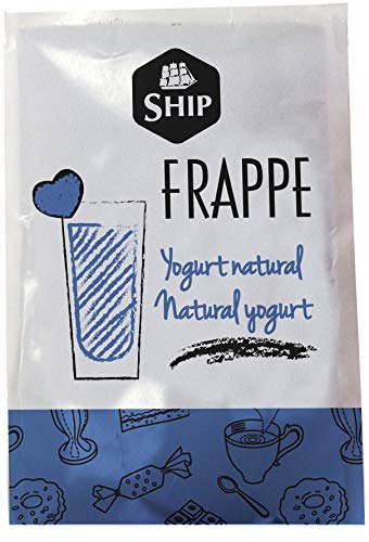 Ship - Frappe de Yougurt Natural - Pack de 10 Sobres de 20 gramos - Preparado en Polvo para la Eaboración de Batidos y Cafés - Contiene Leche