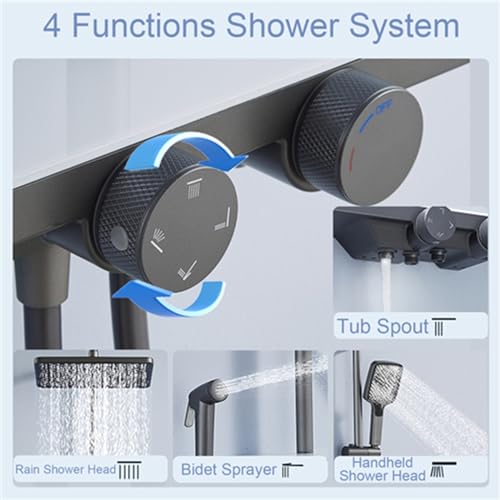 Pomme de douche à ma grande surface avec ensemble complet de robinet gris - 3