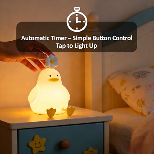 Lámpara de noche de pato con 7 colores y USB recargable miniatura 6