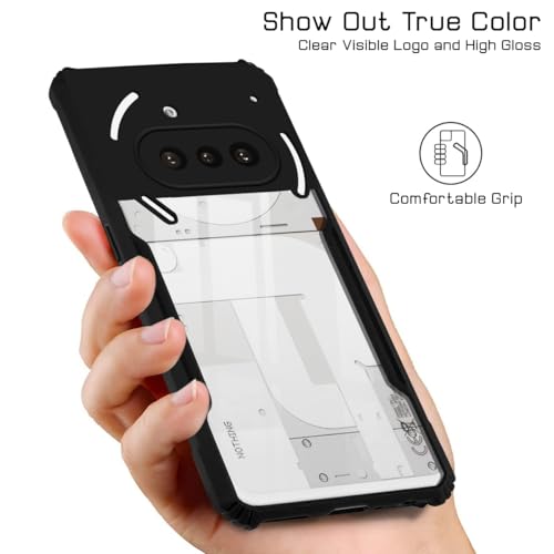 Image of Jkobi Back Cover Case for Nothing Phone 3A 5G (Shockproof with Polycarbonate Clear Panel | Professional Black)