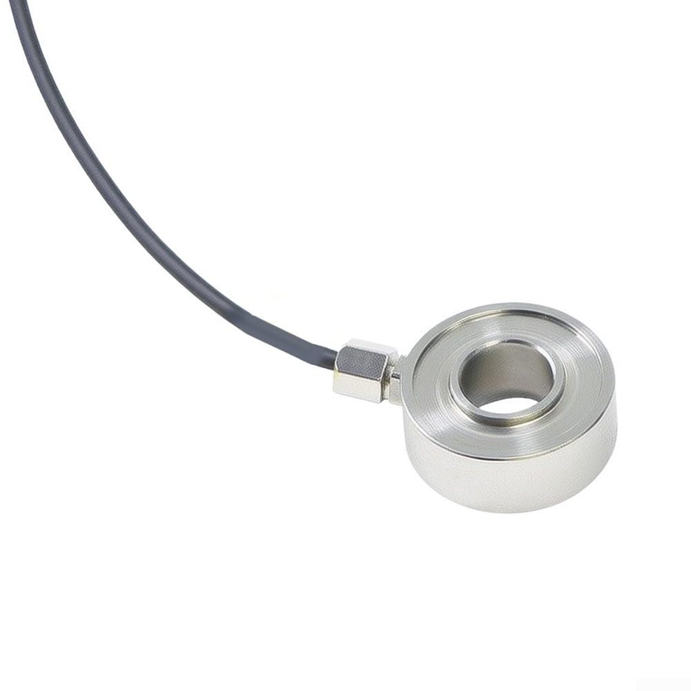 Transductor de medición de fuerza de anillo hueco 0-100kg Celda de carga de acero inoxidable para apretar tornillo Prensa Ajuste Prueba de fuerza Sensor industrial (Capacidad: 5kg)