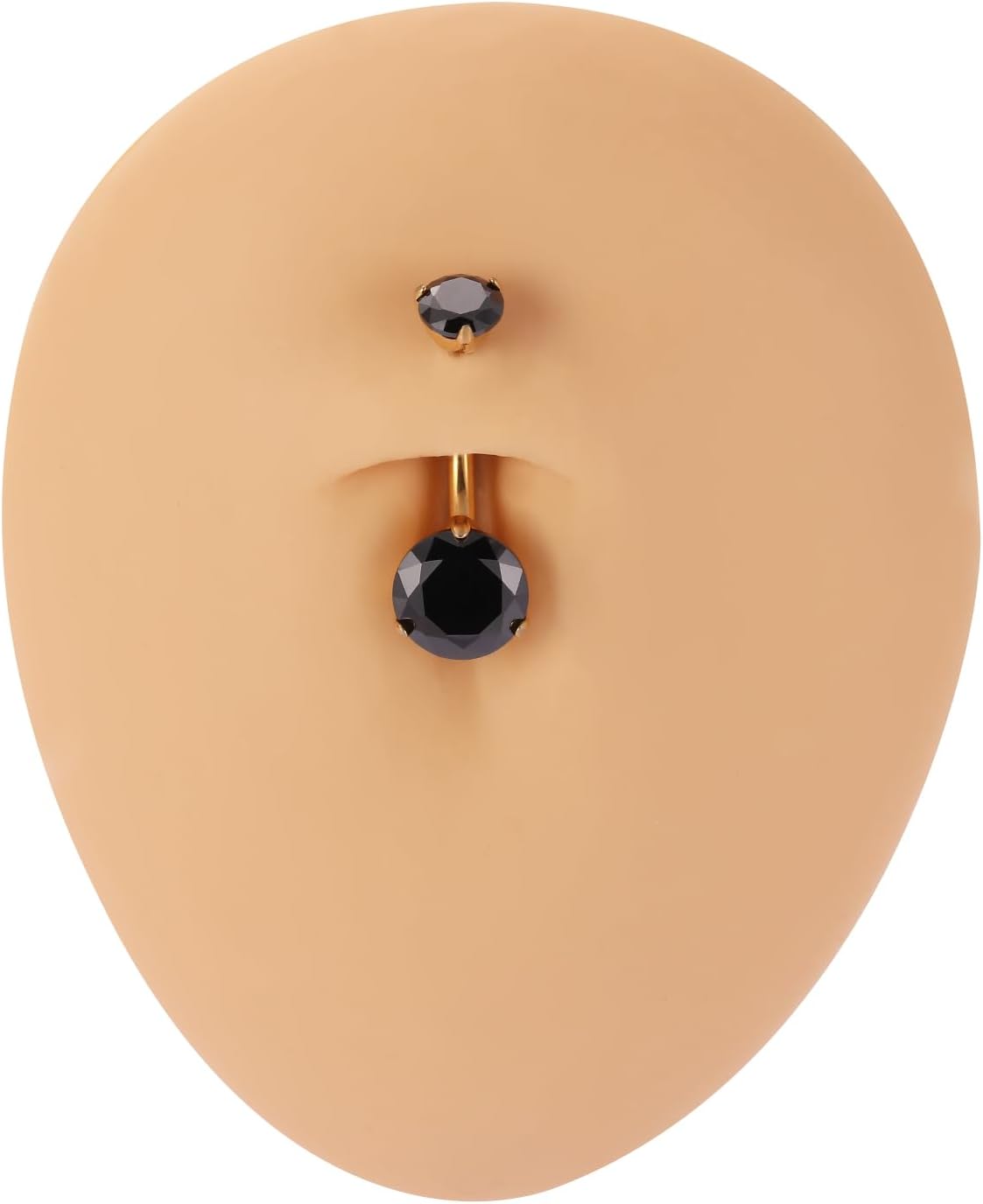 PEAKLINK Titanium Belly Button Ring 14G Belly Jewelry Navel Bar Internally Threaded Belly Barbell with Double Cubic Zircon Navel Jewelry Navel Belly Piercing for Women 8 10 12 14mm - Image 5