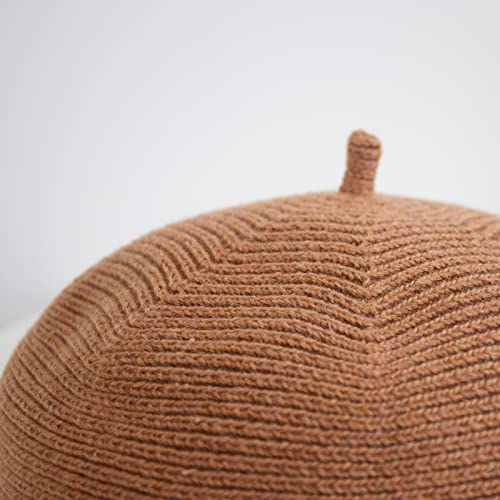 French Style Beret Hat For Women Winter Fall Knit Artist Hats Classic Solid Color Beanie Hat (Camel) #TOP6