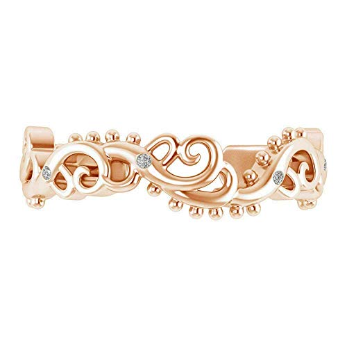 Elegant Touch 14K Rose Gold Plated In 925 Sterling Silver Round Cut Cubic Zirconia Bypass Toe Ring Adjustable Toe Ring #TOP1