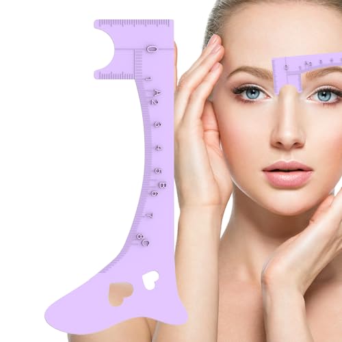 眉毛テンプレート、眉マッピング定規,アイライナー用の女性の眉毛テンプレート | クイックアイメイクアップツール、明確な眉、リップラインのための多機能眉測定アイメイクアップエイド