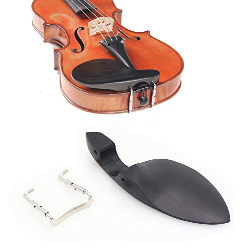 Jiayouy Violin Ebony Chin Rest With Standard Bracket For 3/4 Violin - Center Mount #TOP4