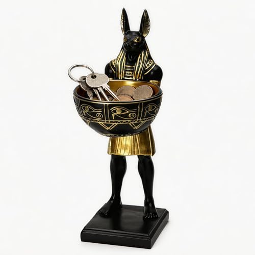 Estatua Anubis con Cuenco Decorativo en Resina miniatura 7