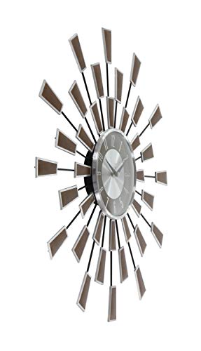 Deco 79 Metal Starburst Wall Clock, 22" X 3" X 22", Brown #TOP1