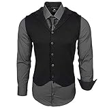 hochzeitsanzug ohne krawatte Größen S bis 6XL Rusty Neal Herren Hemd Weste Krawatte Set Hemden Business Hochzeit Freizeit Slim Fit, Größe:XL, Farbe:Anthrazit