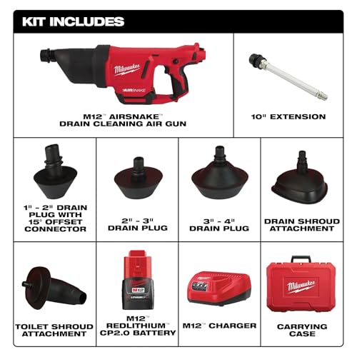 Milwaukee 2572B-21 M12 AIRSNAKE Drain Cleaning Kit – Bild 6