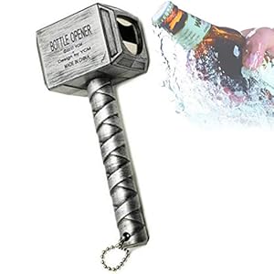 TUSNAKE Flesopener bieropener, Marvel Style Avengers Thor Hammer flesopener, Perfect voor bar en huishoudelijk gebruik…