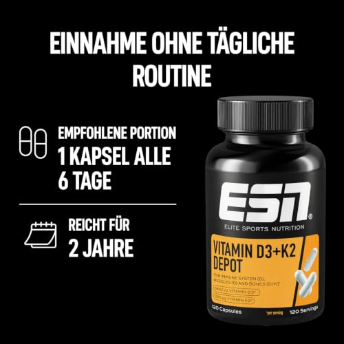 ESN Vitamin D3 + K2 Depot, 120 Kapseln – Ansicht 6
