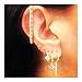 JAKUMTAMI Fashion Women Jewelry 1 Piece Ear Cuff no Piercing Ear Clip White Rainbow cz Rectangle Cuff Earring