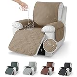Bcuuozeeing Armchair Cover for TV, Sesselschoner Für Relaxsessel Sesselschoner, mit Taschen Armlehne, Wasserdicht, rutschfest, für mit Kindern Und Haustieren Hund, für Möbelschutz - Hellkaffeebraun