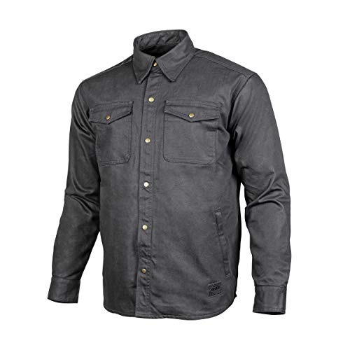 Cortech ‘The Voodoo’ Mens Charcoal Wax Cotton Riding Shirt With Armor - Large #TOP3