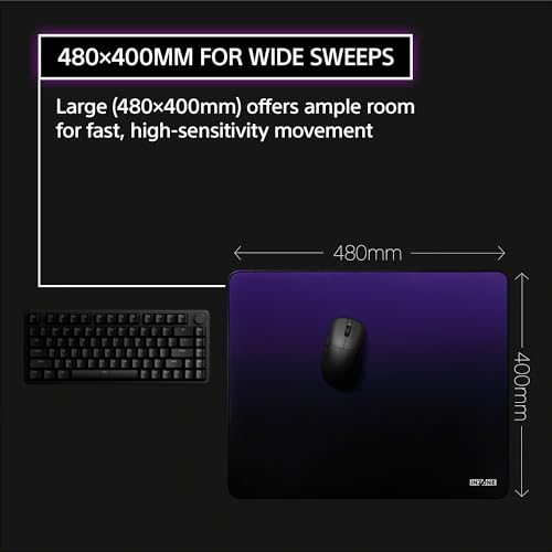 Image of Sony INZONE Mat-D Speed-Type Large Cloth Gaming Mousepad, 480x400mm, Low Friction, Non-Slip Rubber Base, Edge Stitched, 4mm Thickness, Developed with Fnatic | Low-Friction Speed-Type Cloth, 4 Mm Rubber Base, Edge-Stitched, Developed with Fnatic, Water-Repellent