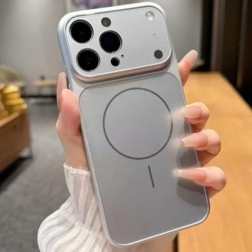İPhone 15 Pro Max ile Uyumlu 17 Pro Max Görünümlü Magsafe Destekli Kablosuz Şarj Özellikli Kamera Lens Korumalı Şık Metal Görünümlü Telefon Kılıfı