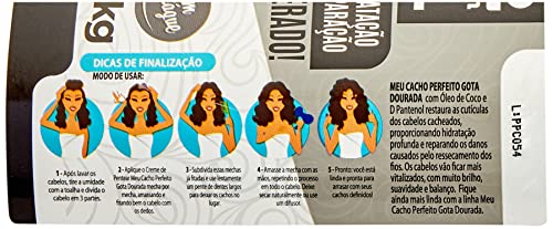 Creme para Pentear Cacho Pft Oleo Coco D Pantenol 1Kg, Gota Dourada