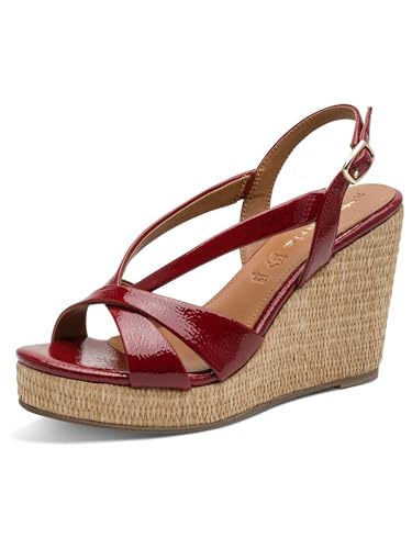 Tamaris sandale femme à talon compensé rouge 39 EU