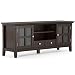 Simpli Home Acadian Solid Wood TV Media Stand for TVs up to 60", Rich Tobacco Brown