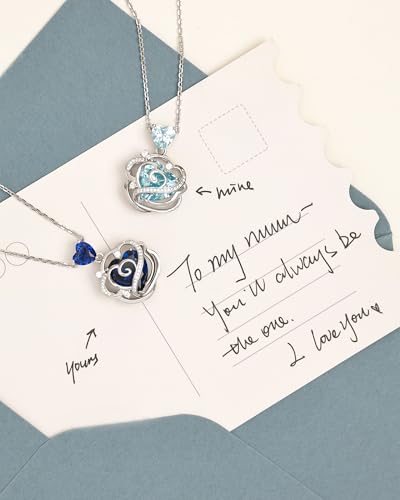 FANCIME Thornless Pulse Birthstone Necklace for Women Sterling Silver Rose Pendant Fine Jewelry Gemstone Birthday Christmas Gifts for Wife Her - Image 4