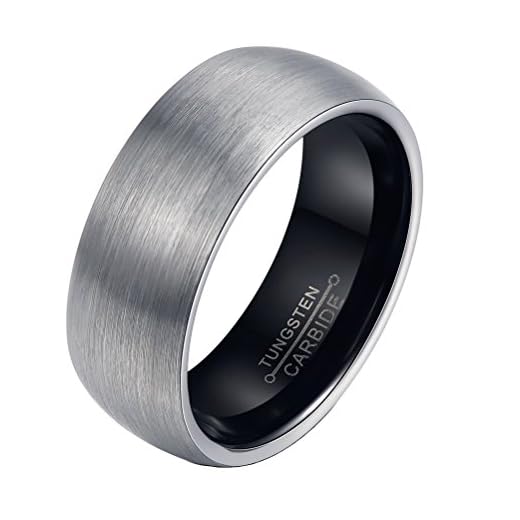 PAURO Herr volframkarbid komfort passform bröllop band borstad matt finish ring e Herr silver (Volfram), Y, cod. JPO371247-35