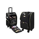 Tense Edano Large Capacity Softed Sided PU Leather Trolley Makeup Train Case Cosmetics Travel Storag