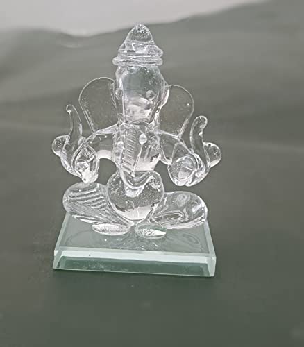 Estatua de Ganesha en Cuarzo Cristal para Decoración 3.5 pulg miniatura 4