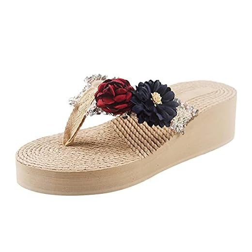 Vectr y Kvinnor kvinnor kilar sandaler clip toe flip flops strand pool rutschkana sommar casual tofflor bohemisk stil skor storlek 39