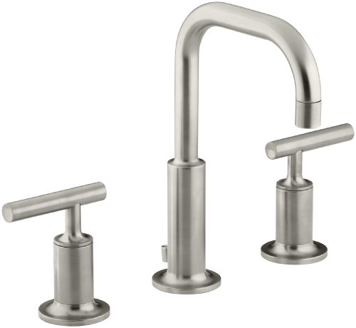Super Deal Product KOHLER Purist K-14406-4-BN Widespread Bathroom Sink Faucet with Metal Drain Assembly in Brushed Nickel