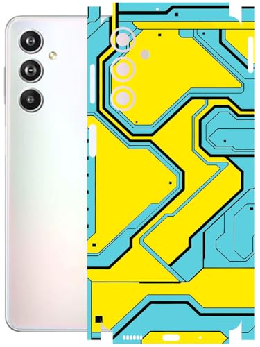 Image of AtOdds - Full Body Back Screen Guard Protector Film - Lamination Wrap Skin Sticker Compatible with Samsung Galaxy F54 (5G) | Scratchproof Matte Finish (YellowLane)