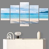SIGNWIN 5 Panel Canvas Wall Art Modern Art Coastal Colorful Multicolor Photography Romantics Sunset for Home Decorations Ready to Hang - 60
