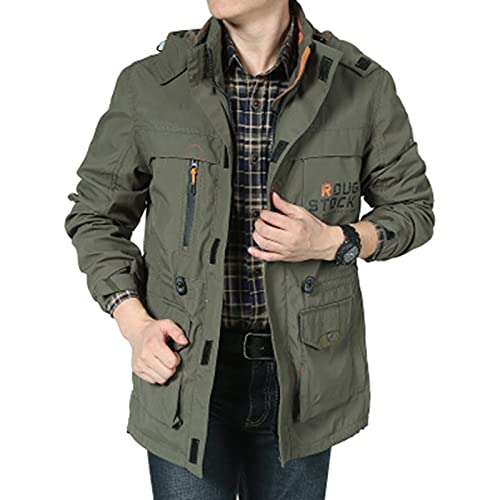 sandbank Men's Mountain Waterproof Jacket Stand Collar Military Jackets Winter Warm Hooded Coat - Main Image