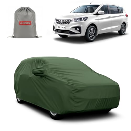 Image of AOSIS 'Waterproof' Car Cover Compatible with Maruti Suzuki Ertiga Lxi /VXI /Zxi 300 GSM Uly Coated Thick Fabric 4X4, Adjustable Belt Buckle, Elastic Grip