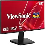 Moniteur Viewsonic VA2448-MH 24 po Full HD 1080p IPS avec 120Hz, taux de rafraîchissement variable, soin des yeux, entrées HDMI et VGA pour la maison et le bureau