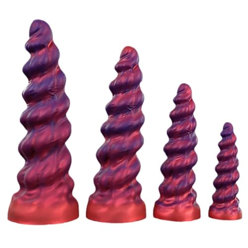 Xuomt Realistischer Analdildo Spiral Dildo Monster Analplug XXL Alien Dildo mit Saugnäpfen Flüssiges Silikon Vagina Anus Massagegerät Soft Giant G Spot Dildo Sexspielzeug für Erwachsene