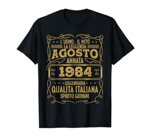 Agosto 1984 Vintage - Maglia 42 Compleanno Anni Uomo Donna