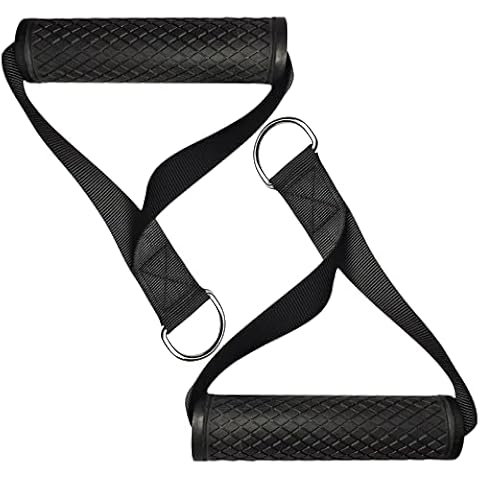 Miayaya 2PCS Heavy Duty Resistance Bands Exercise Rubber Handle Grips with Clips for Cables Machine Attachments Replacement Fitness Equipment Accessories for Home Gym Pilates Yoga Strength Trainer Cover