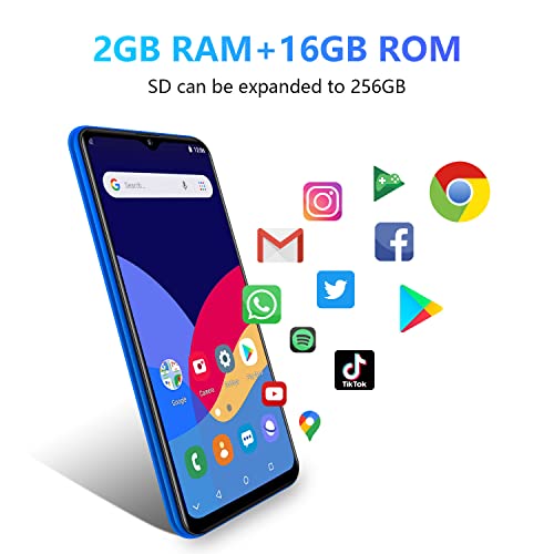 Xgody X13 Unlocked Smartphone, 6.1 Inch 2022 4G Dual Sim And Dual 5Mp Camera Cheap Cell Phone, Android 9.0 Os Phones, 3000Mah Massive Battery, Face Recognition (Blue) #TOP2