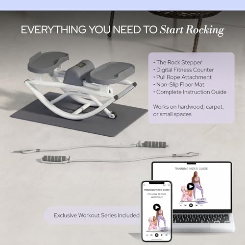 Image of The Rock Stepper - Side to Side Rocking Stepper Machine for Home Workouts - Low Impact Indoor Cardio Leg Glute and Core Training - Quiet Compact Step Rocker Exercise Equipment
