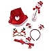 Produktbild XiuginFU Erwachsene, Kinder, Weihnachtszubehör, Kostüm, Brille, Nikolausmütze, Armband, Stirnband Spielzeug D