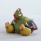 Es pequeño y exquisito. Pequeña Estatua,3 Unids Linda Creativa Estatua De Gallina De Cerámica Encantadoras Pequeñas Figuras Artesanías Para El Estante De Escritorio Del Hogar Decoración Familia Parejas Regalo De Arte D