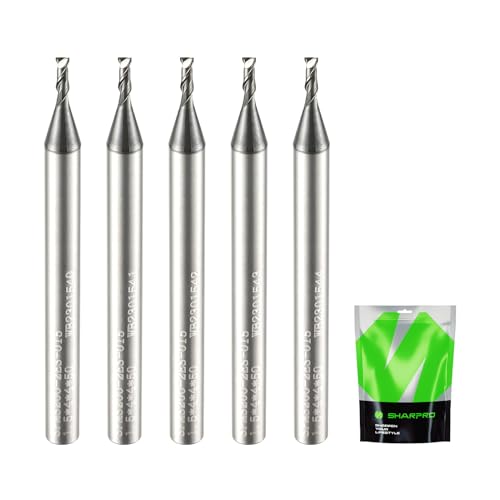 Image of 1.5MM End Mills 4MM Shank, 2 Flute Carbide Square Endmill with AlCrN Coated, Upcut Spiral CNC Router Bits for Alloy Steel, Metal and Stainless Steel（5PCS）